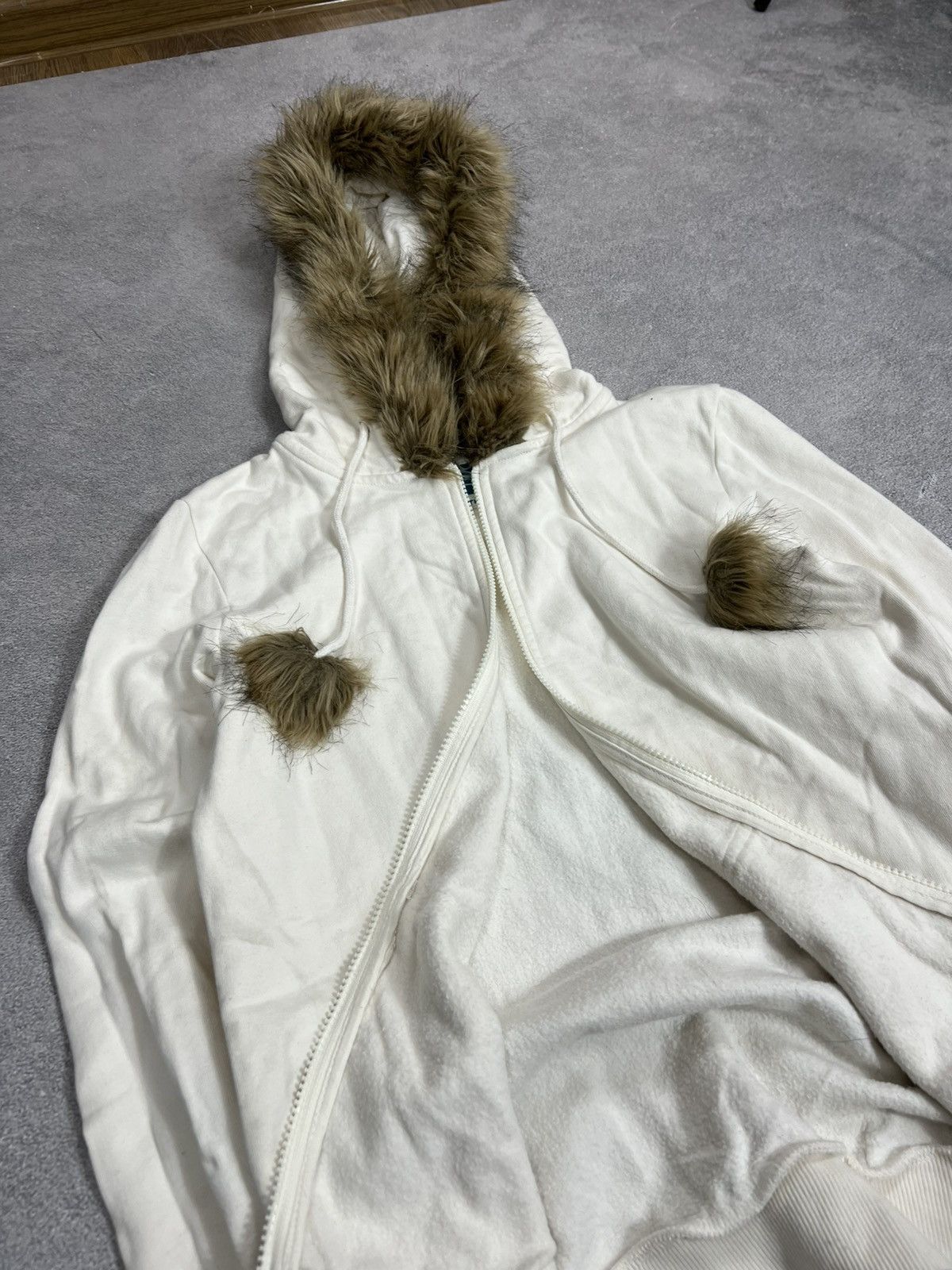 Yohji Yamamoto VTG Japanese Rick Owens Style Fur Mohair White Jacket 90s Size US M / EU 48-50 / 2 - 5 Thumbnail