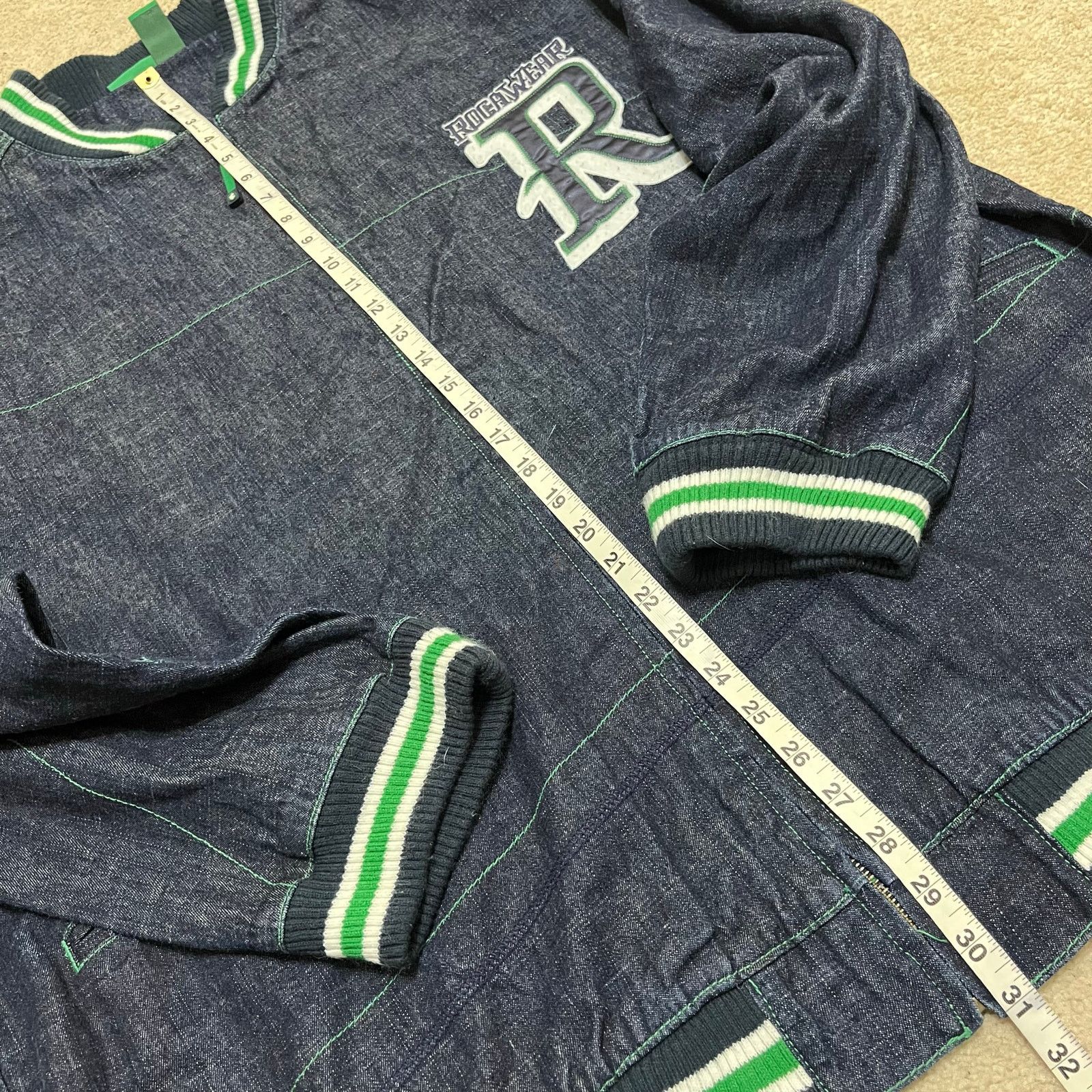 Rocawear Rocawear Y2K Oversized Denim Lettermen Style Jacket 2XL Size US XXL / EU 58 / 5 - 5 Thumbnail
