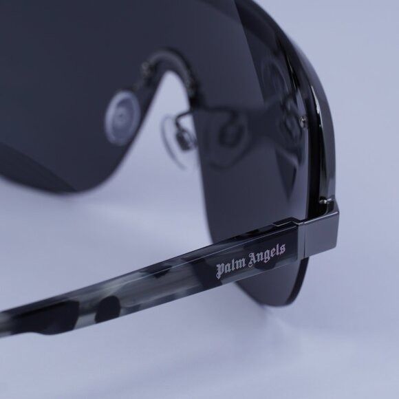 Palm Angels Palm Angels PERI10I KING 7607 Sunglasses Black Shield Frame Size ONE SIZE - 7 Thumbnail