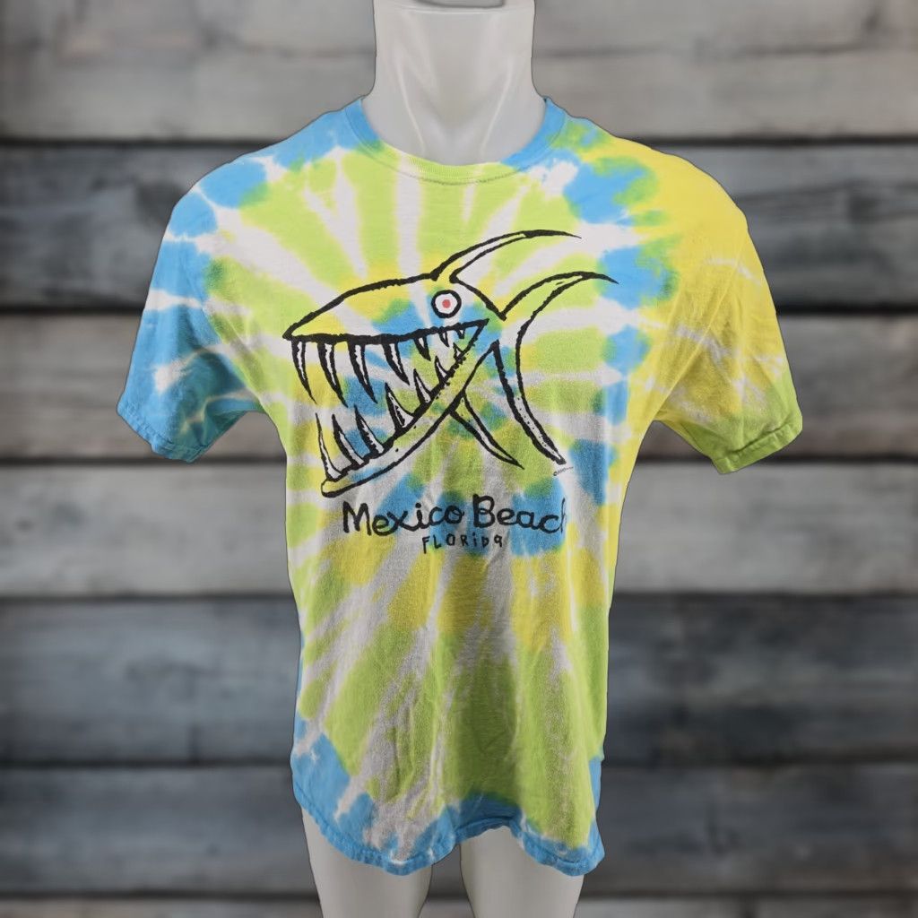 Vintage Big Head Designs Mexico Beach Florida FL T-Shirt Tie Dye Large Men Graphic Tee Size US L / EU 52-54 / 3 - 1 Thumbnail