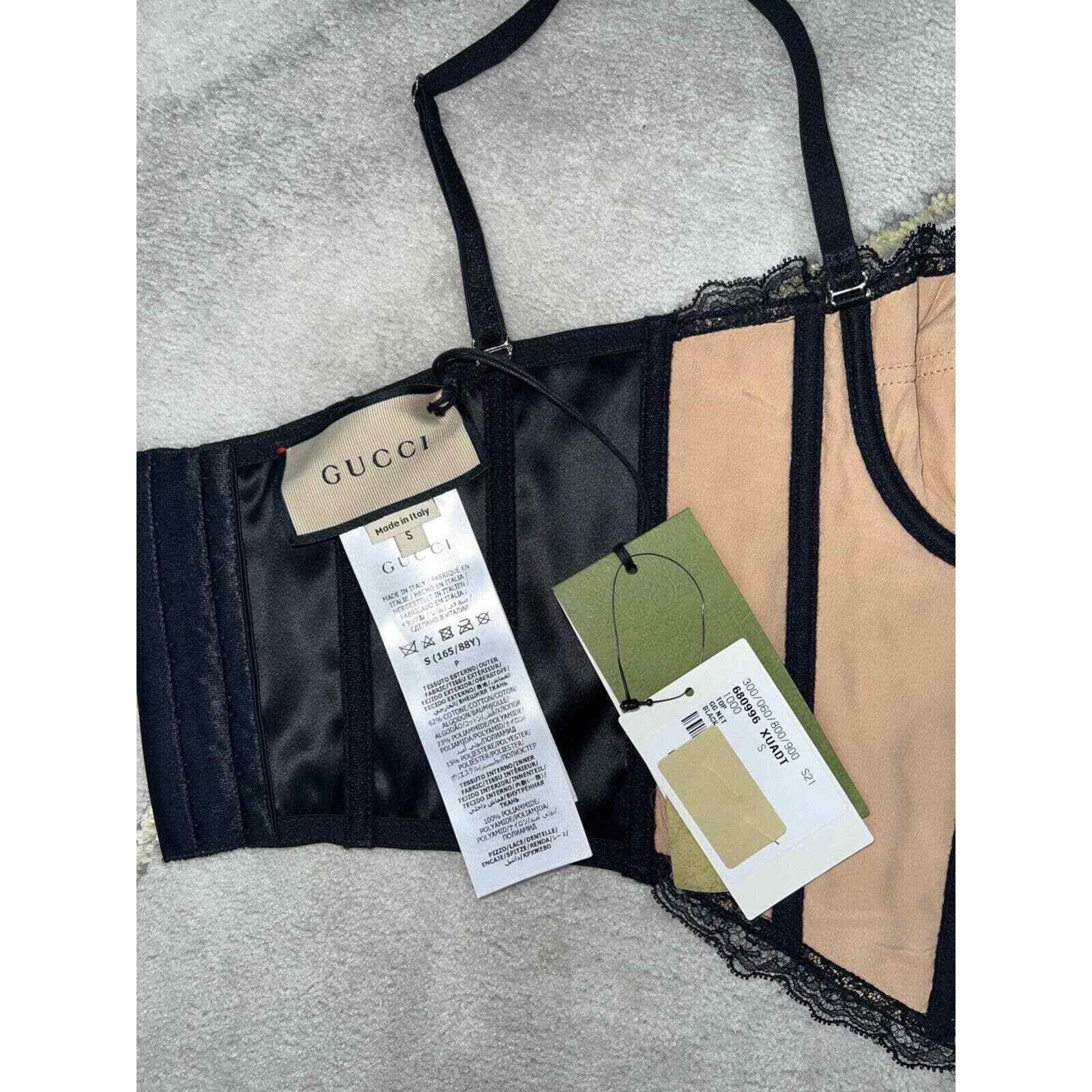 Gucci Gucci Net Corset Black Nude Bustier Lace Shirt Top S Small Size S / US 4 / IT 40 - 12 Thumbnail