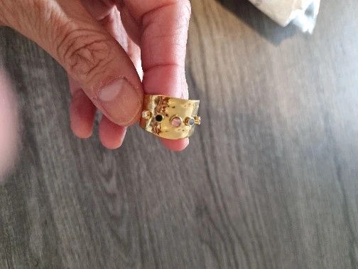 Jewelry Resizable Cubic Zirconia Crystal Steel 18K Gold Plated Rings Size ONE SIZE - 5 Thumbnail