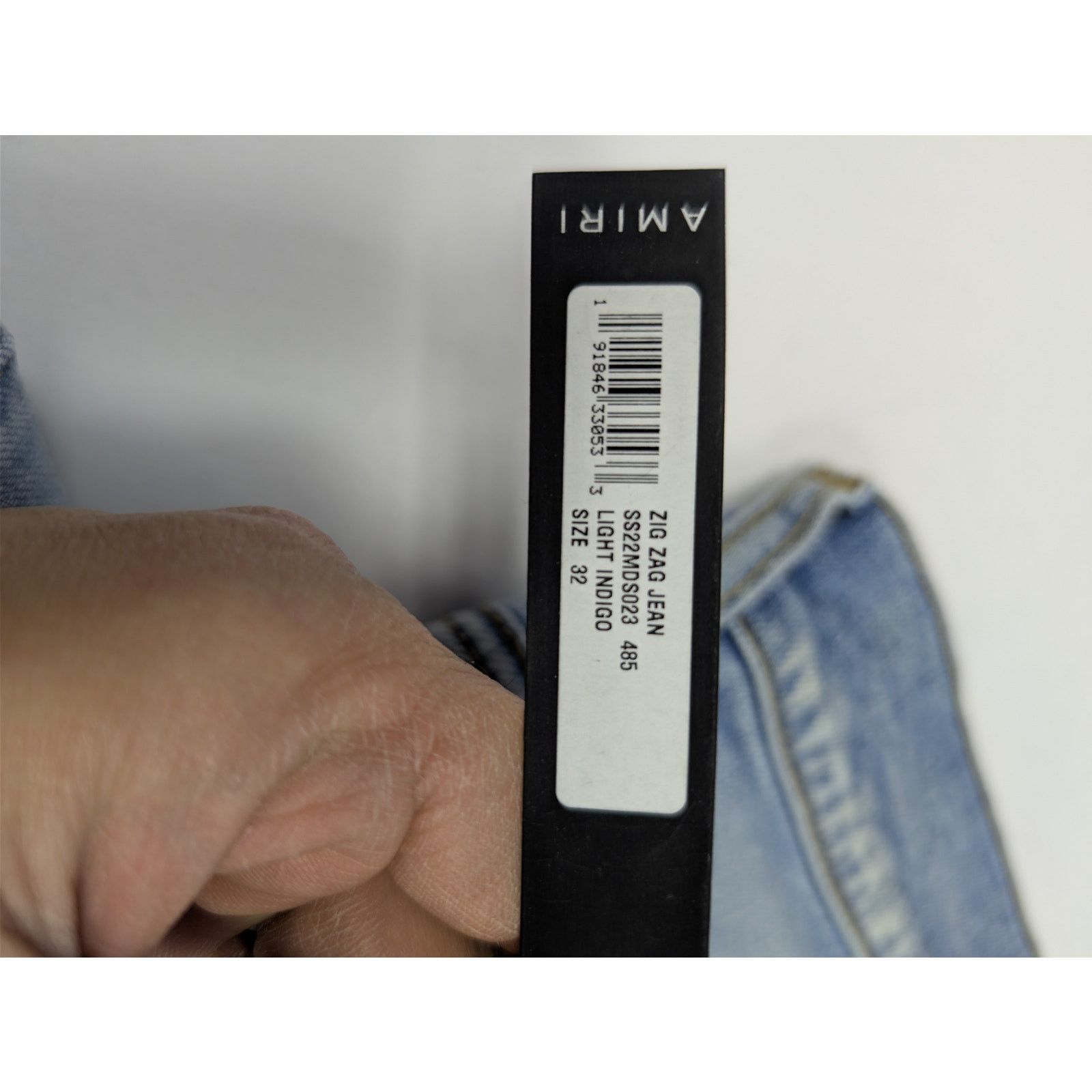 Amiri o1rshd1 Zig Zag Jean Denim Jeans in Light Indigo Size US 32 / EU 48 - 22 Thumbnail