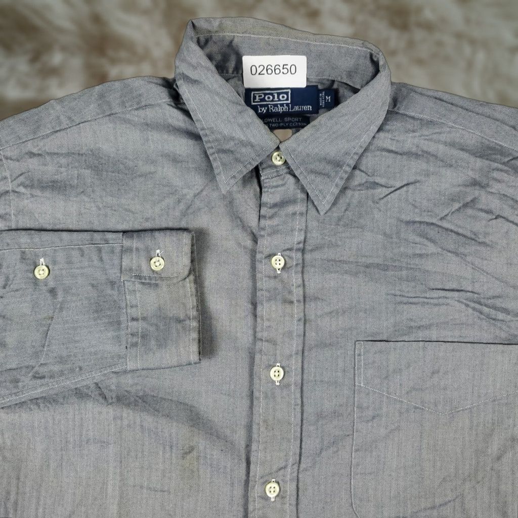 Ralph Lauren Ralph Lauren Gray Button-Up Shirt Mens Medium Long Sleeve Regular Fit Size US M / EU 48-50 / 2 - 1 Thumbnail