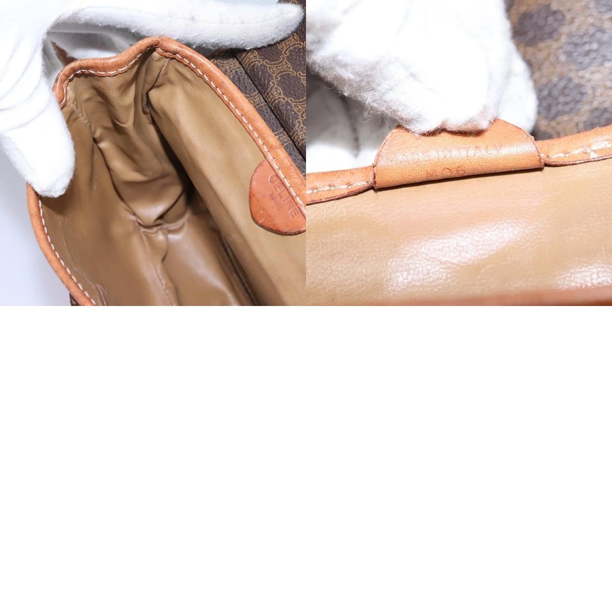 Celine CELINE Macadam Canvas Shoulder Bag Pvc Leather Brown Size ONE SIZE - 12 Thumbnail