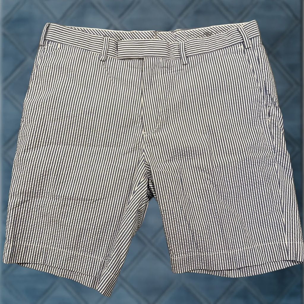 Polo Ralph Lauren Polo Ralph Lauren Seersucker Shorts - 100% Cotton - Blue White Striped - 36" X 9" - Mens Size US M / EU 48-50 / 2 - 1 Thumbnail
