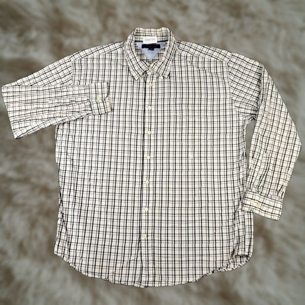 Tommy Hilfiger Tommy Hilfiger Shirt Mens 2XL Beige/Gray Plaid Button-Up Long Sleeve Casual Shirt Size US XXL / EU 58 / 5 - 1 Thumbnail
