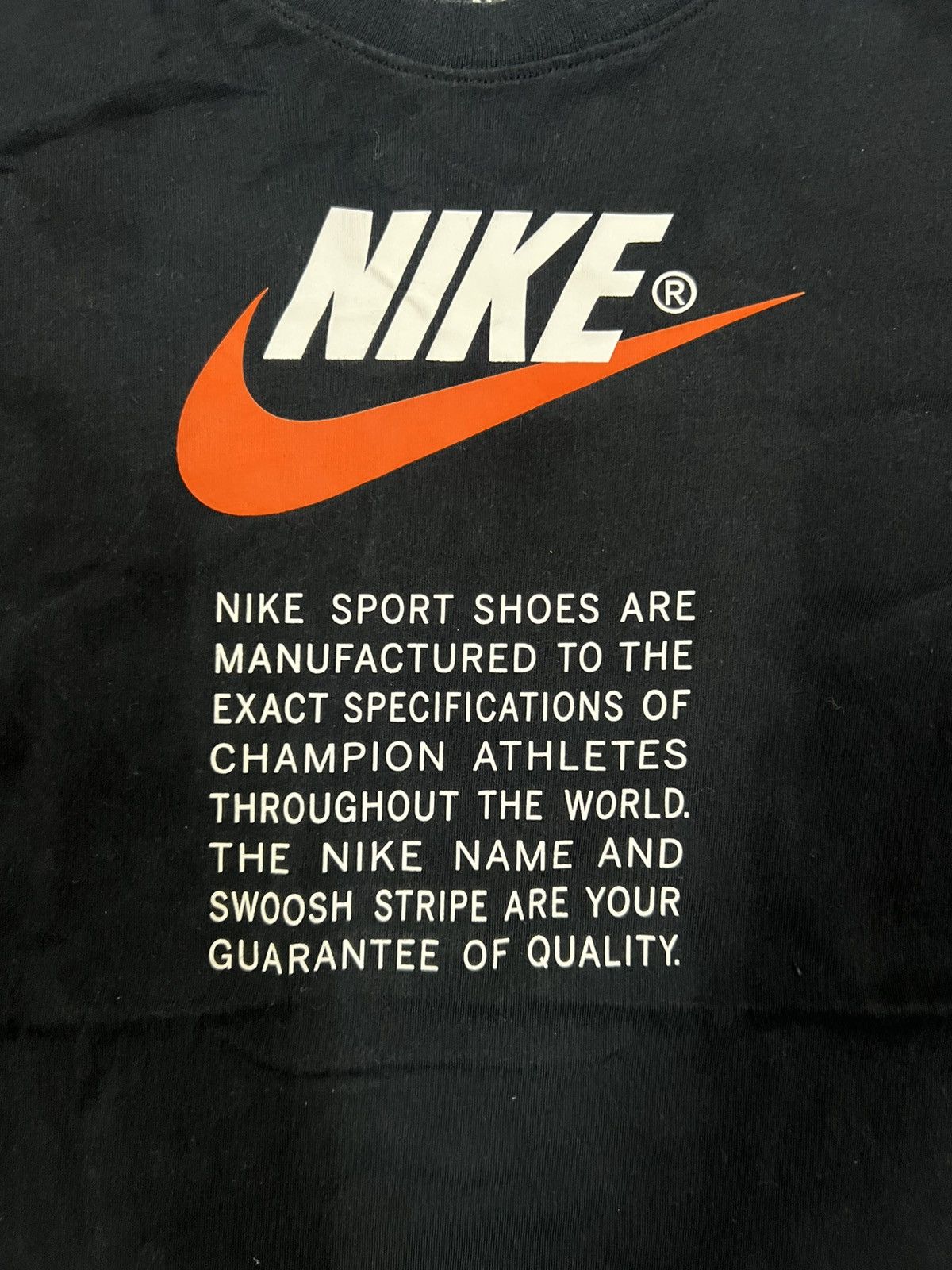 Nike Nike Orange Swoosh Black T-shirt Size US S / EU 44-46 / 1 - 3 Thumbnail