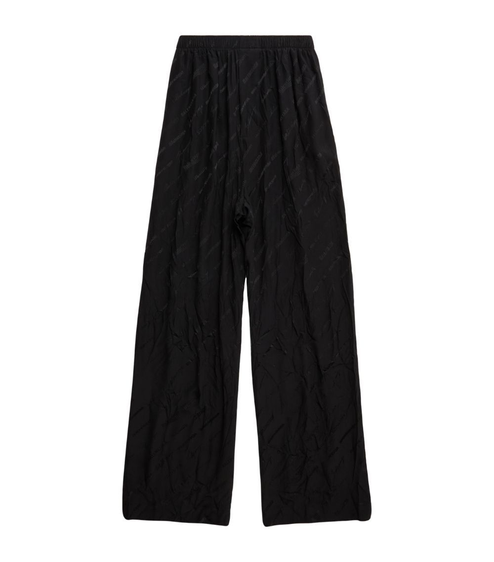 Balenciaga o1bcso1str0525 Logomania All Over Pyjama Trouser in Black Size 28" / US 6 / IT 42 - 1 Thumbnail