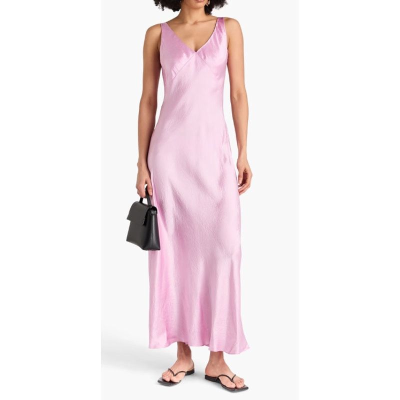 Vince VINCE Crinkled-satin maxi dress Lilac Size L / US 10 / IT 46 - 3 Thumbnail