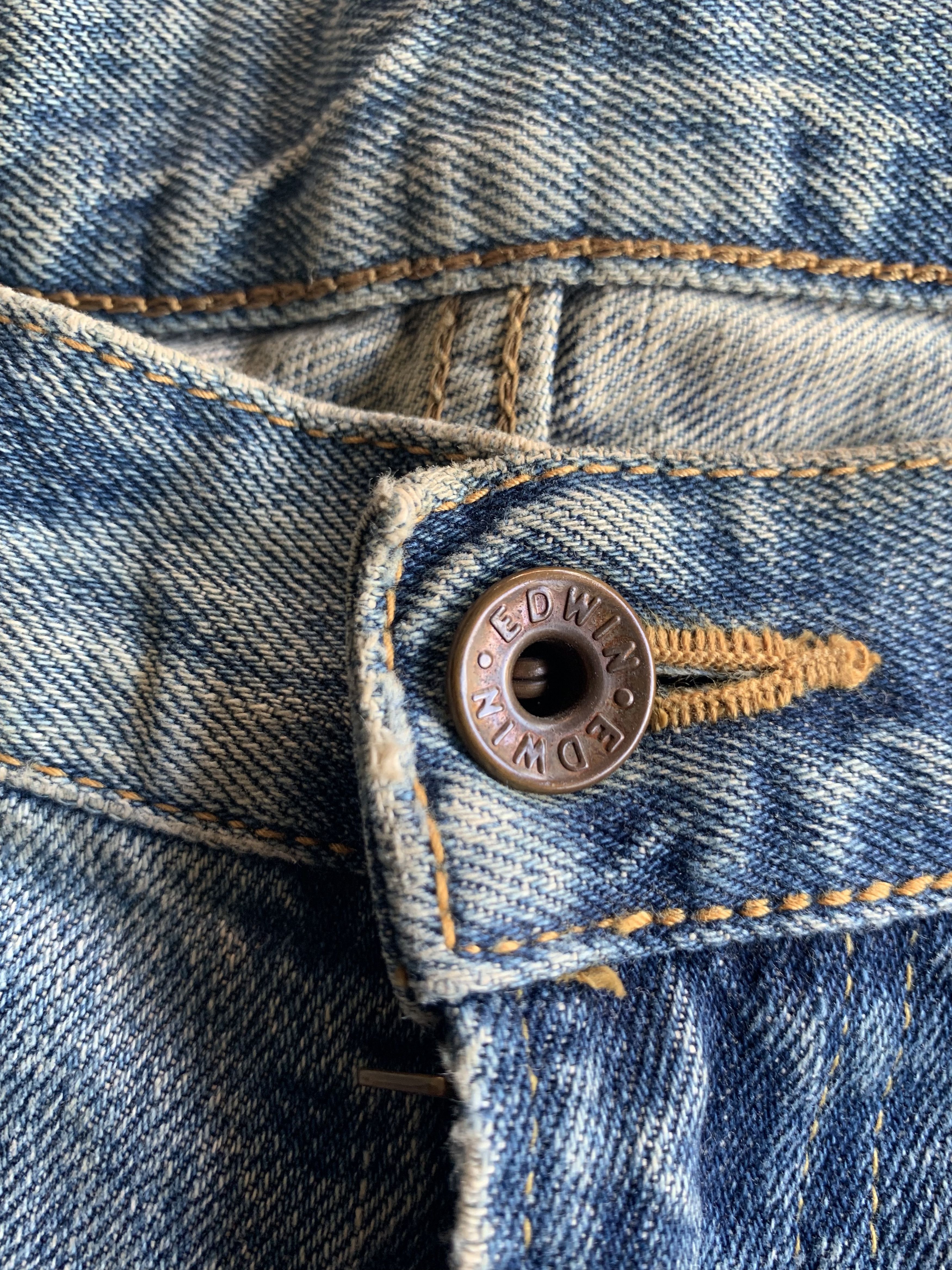 Kapital VINTAGE EDWIN 505 SELVEDGE BAGGY FADED DISTRESSED DENIM Size US 33 - 17 Thumbnail
