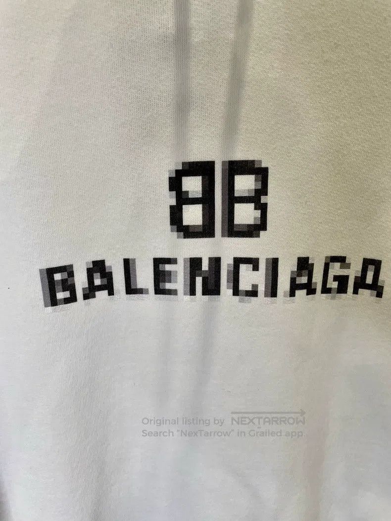 Balenciaga Balenciaga Faded Logo Letter Printed Fleece Drawstring Hoo Size US XS / EU 42 / 0 - 3 Thumbnail
