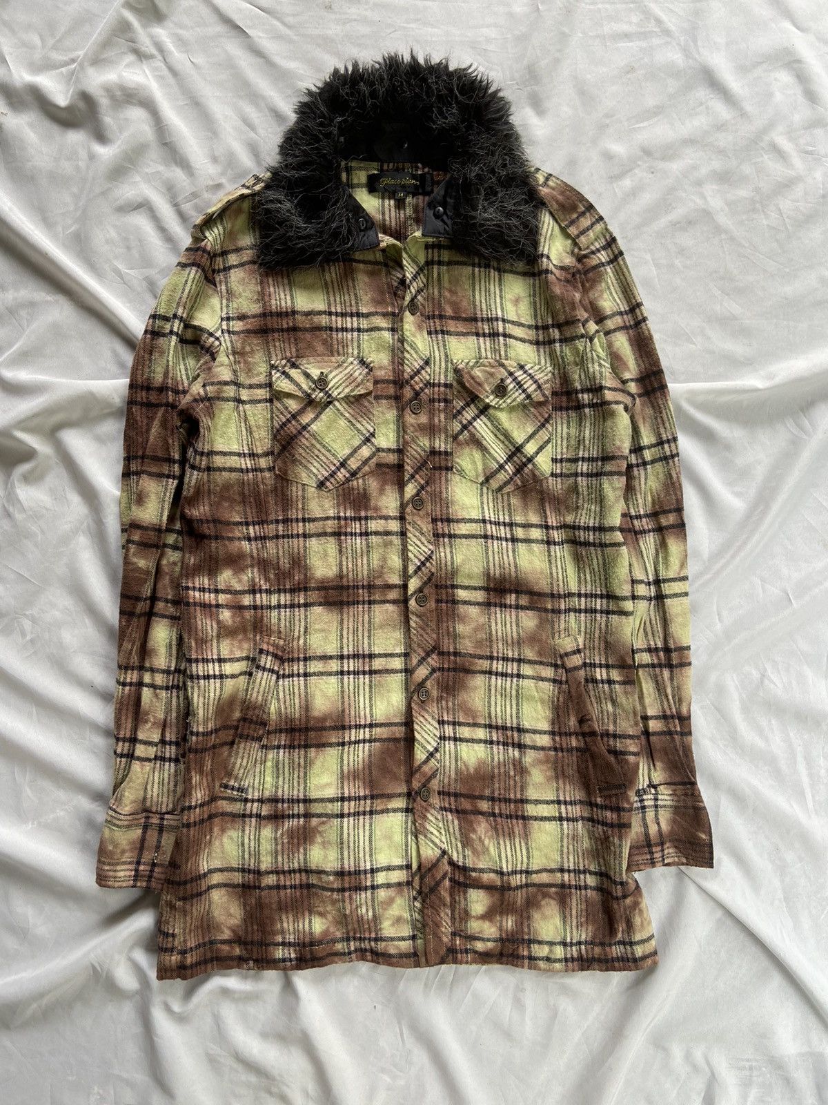Japanese Brand LOVE EXPRESSION FAUX FUR BUTTON DOWN SHIRT Size US M / EU 48-50 / 2 - 2 Thumbnail