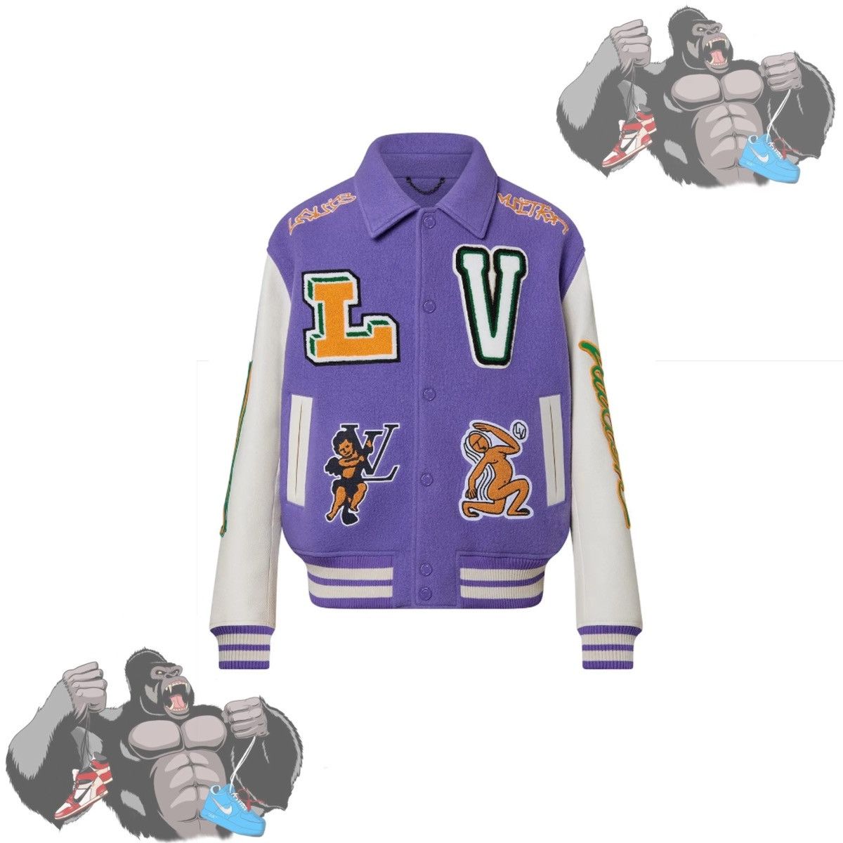Louis Vuitton Louis Vuitton Multi-Patches Mixed Leather Varsity Blouson Size US XL / EU 56 / 4 - 1 Thumbnail
