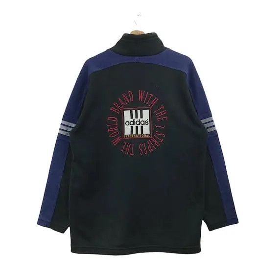 Adidas Vtg 90’ ADIDAS ORIGINALS 3 Stripes Sweatshirt Sweater Size L / US 10 / IT 46 - 2 Thumbnail