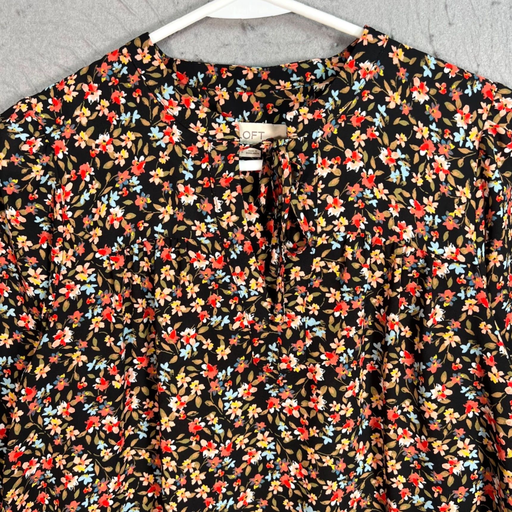 Loft Loft Women's Size Small Floral Printed Polyester Blouse Lightweight Boho Top Global Threads? Size S / US 4 / IT 40 - 5 Thumbnail