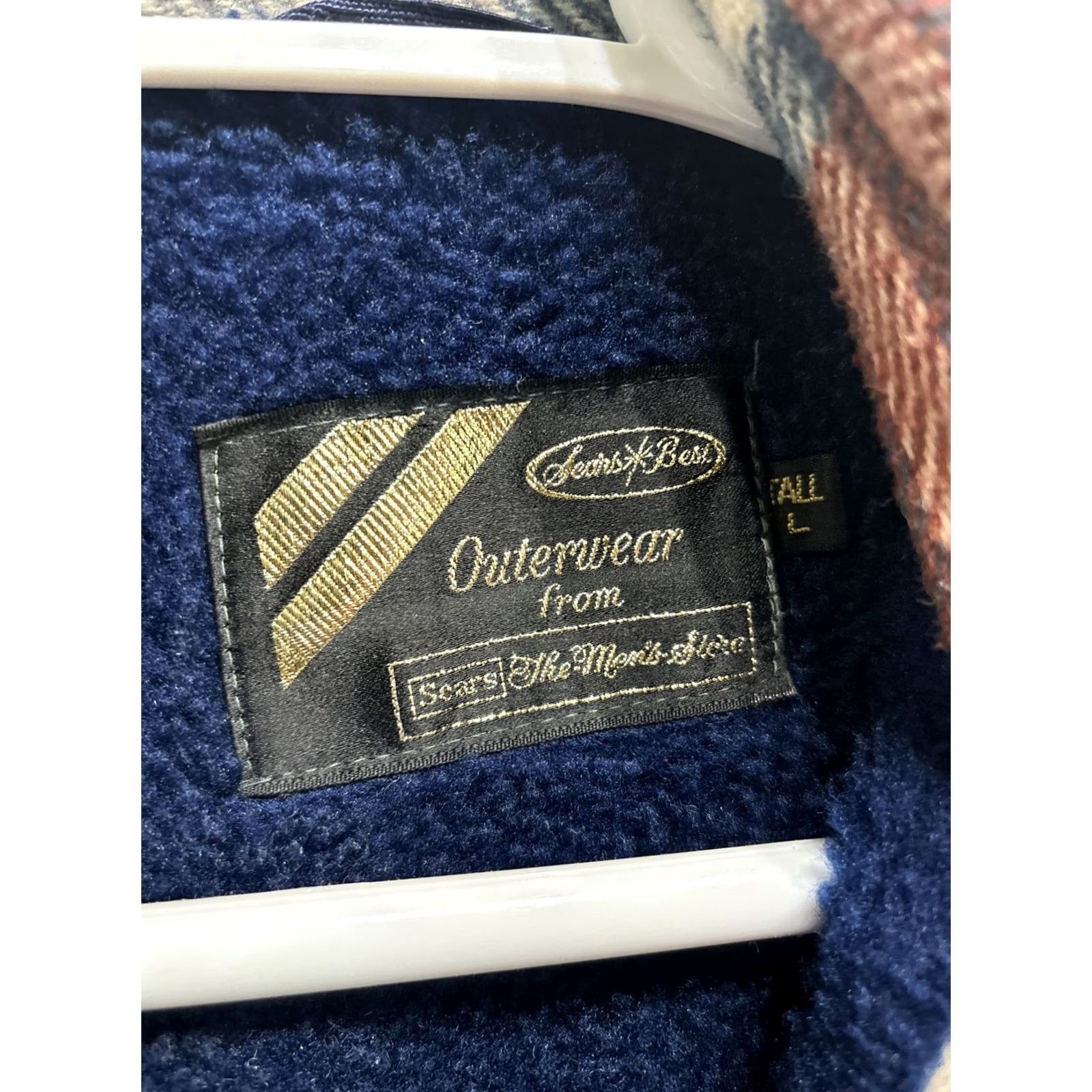 Sears VINTAGE Sears Wool Blend Brown Plaid Sherpa Lined Shacket Jacket Large Tall 70s Mens L Size US L / EU 52-54 / 3 - 3 Thumbnail
