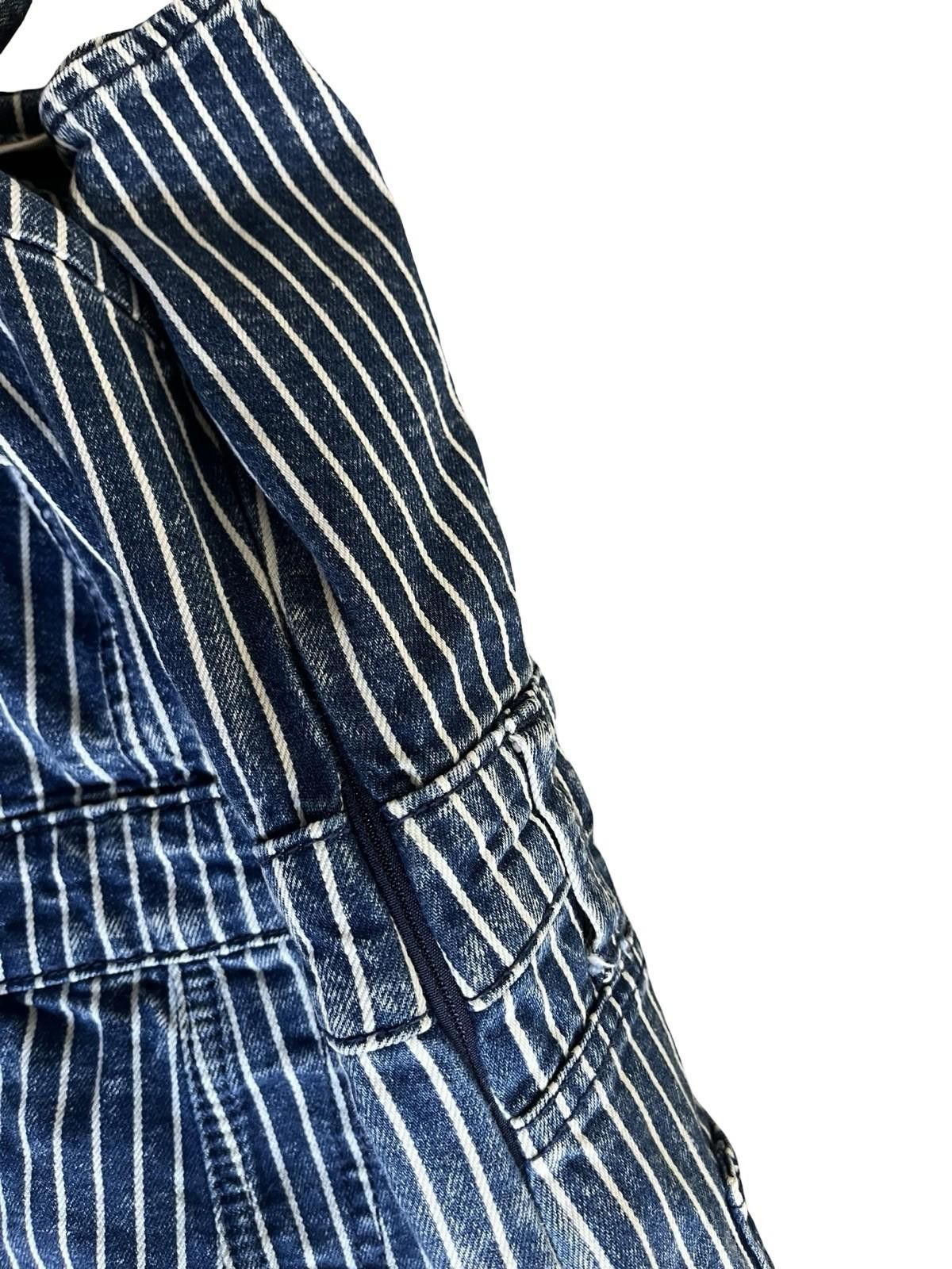 Unknown London Women's Striped Denim Jumpsuit with Adjustable Straps Size 27" / US 4 / IT 40 - 8 Thumbnail