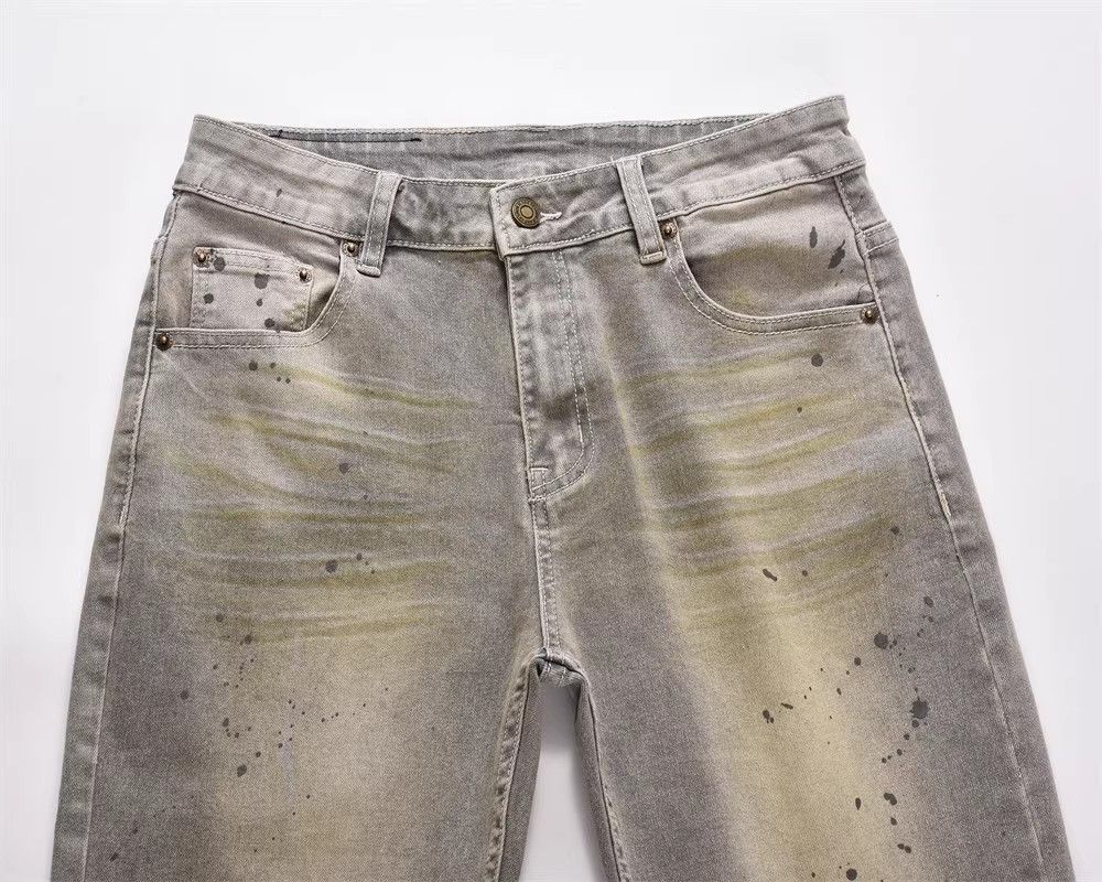 Japanese Brand Men's punk ink-splashed distressed washed jeans Size US 32 / EU 48 - 5 Thumbnail