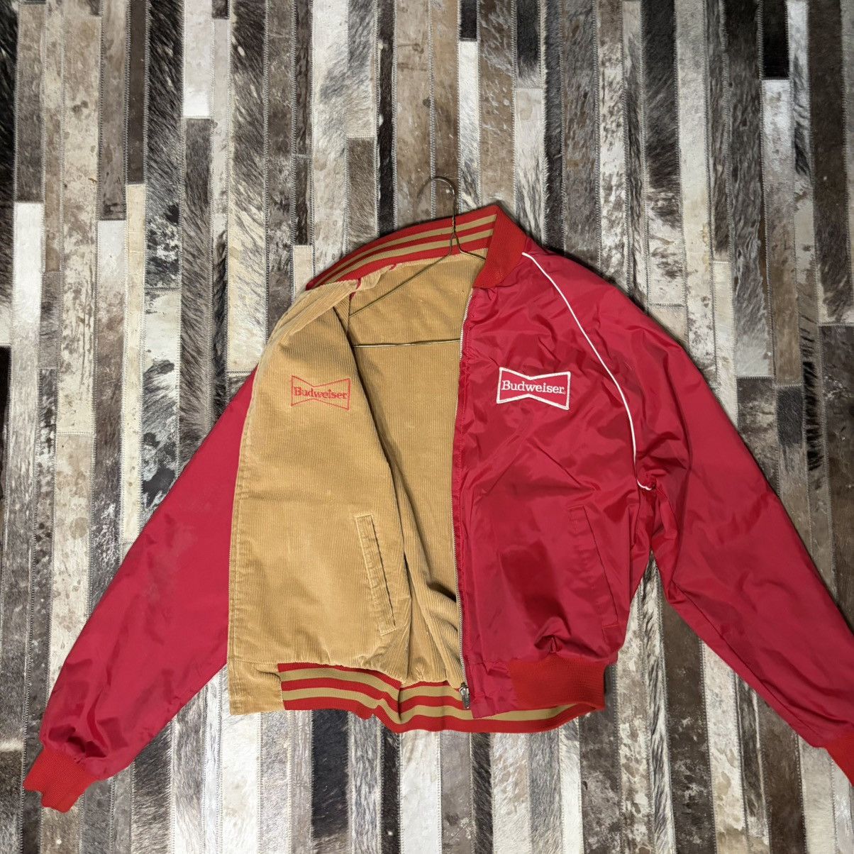 Budweiser Vintage 70’s Budweiser Red Reversible Zip Up Bomber Size US M / EU 48-50 / 2 - 3 Thumbnail