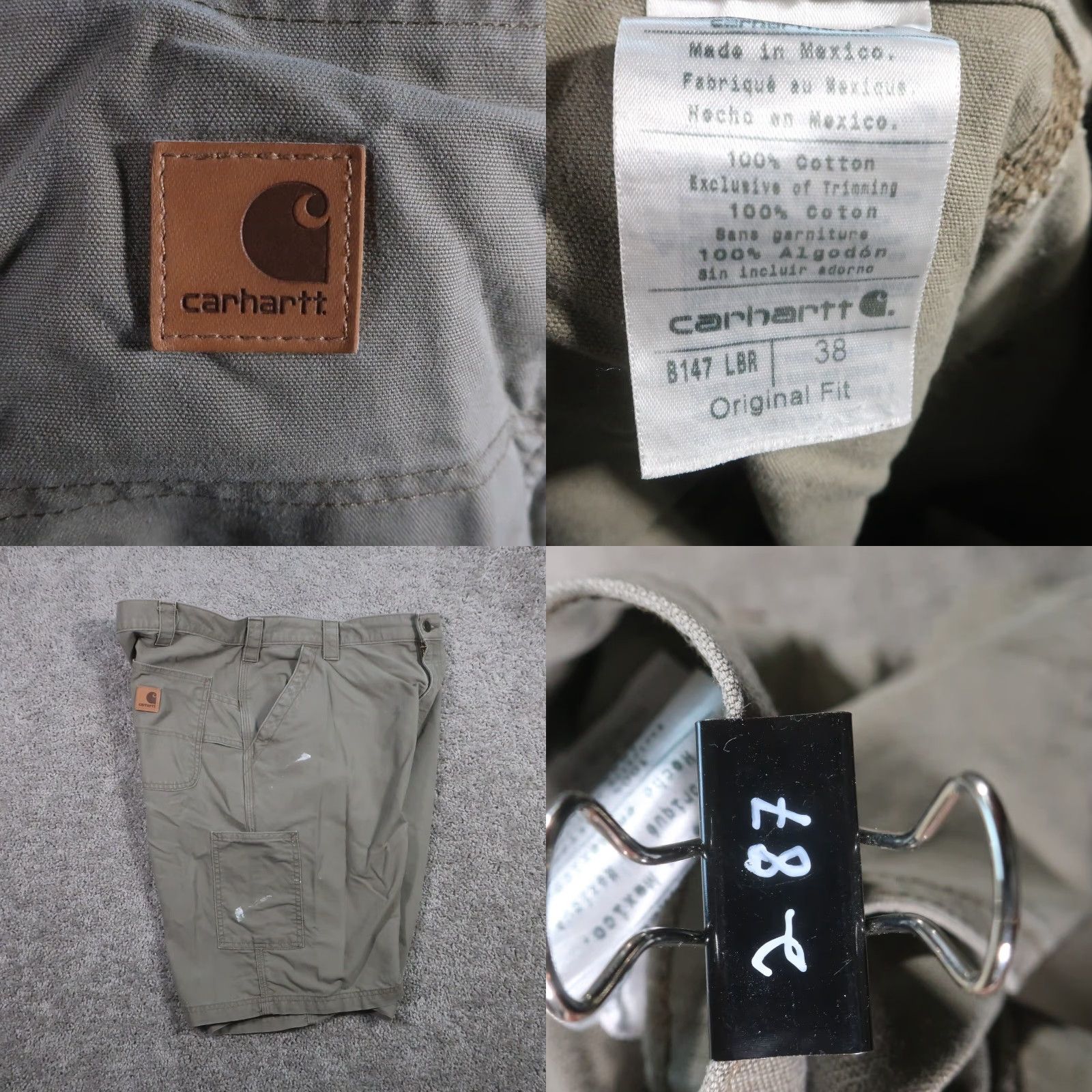 Carhartt Carhartt Carpender Shorts Mens 38 Cotton Canvas Brown Solid Cargo Pocket Hammer Loop Belt Loops Relaxed Fit Casual Workwear Seasonal 11in Inseam Mens Size US 38 / EU 54 - 8 Thumbnail