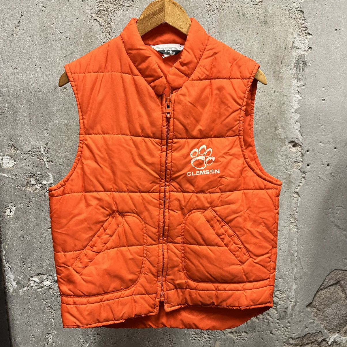 Chalk Line Vintage 80s Chalk Line Clemson Tigers Orange Puffer Vest L Size US L / EU 52-54 / 3 - 1 Thumbnail