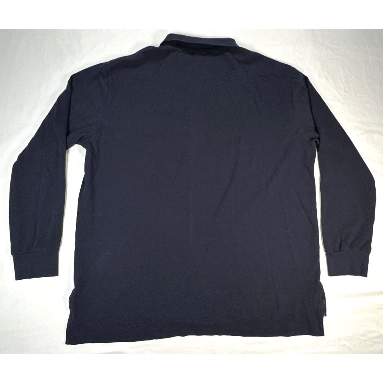 Polo Ralph Lauren VINTAGE Polo Ralph Lauren Shirt (Polo Ralph Lauren) Button-Up Long Sleeve Blue with Equestrian Logo Crest Pocket Mens XL (1/4 Button Polo) Size US XL / EU 56 / 4 - 8 Thumbnail
