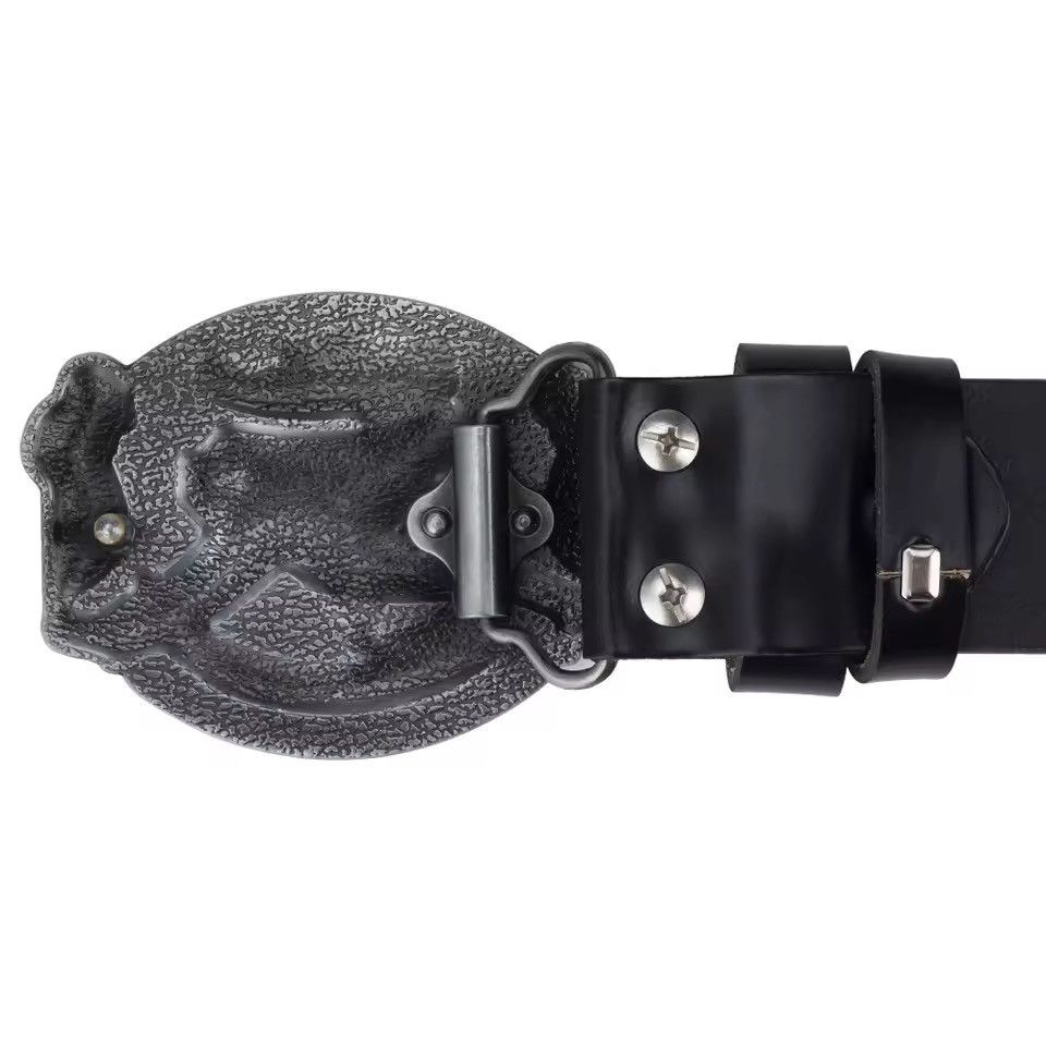 Leather Eagle Buckle Cowboy Fashion Leather Belt Size ONE SIZE - 3 Thumbnail