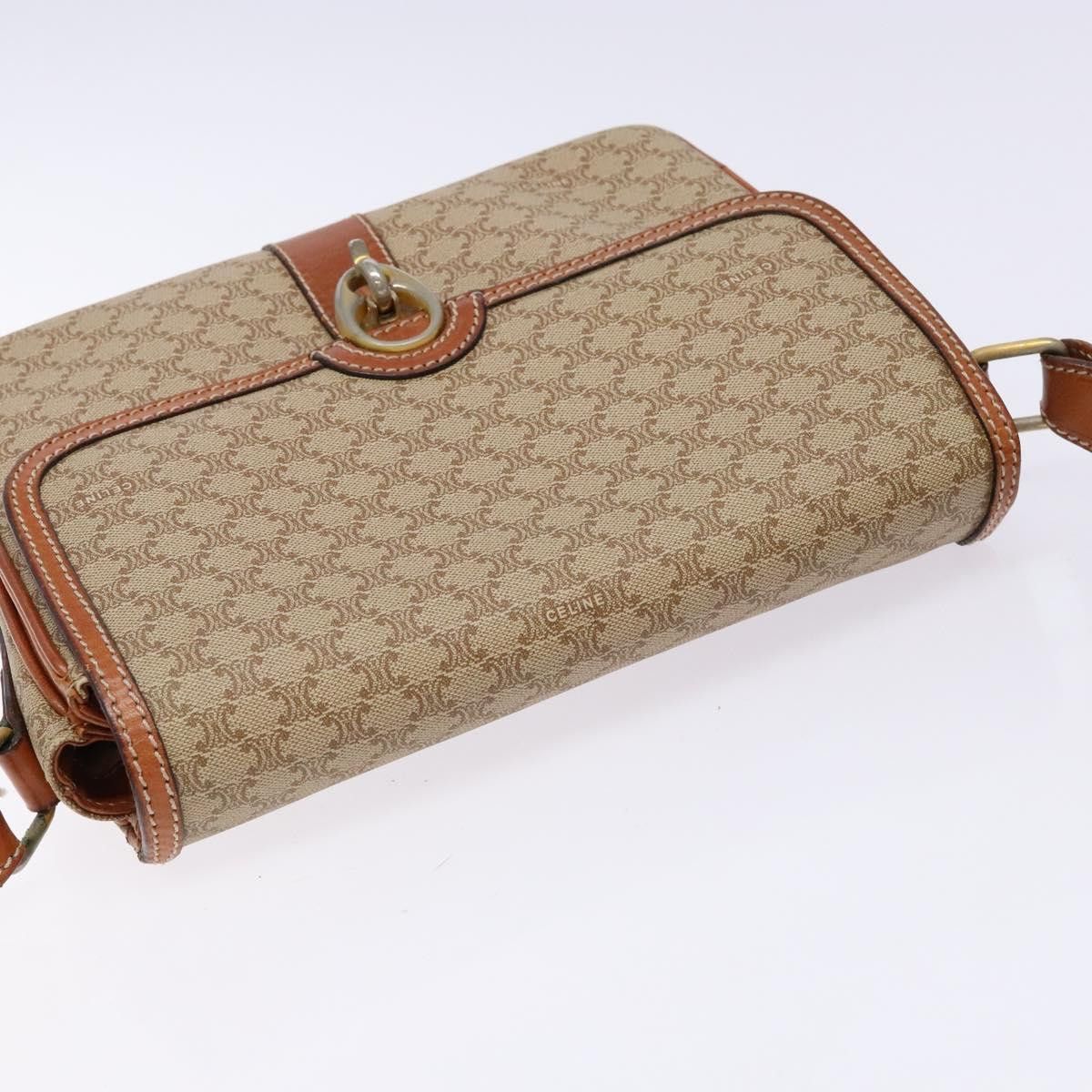 Celine CELINE Macadam Canvas Shoulder Bag Pvc Beige Gold Size ONE SIZE - 6 Thumbnail