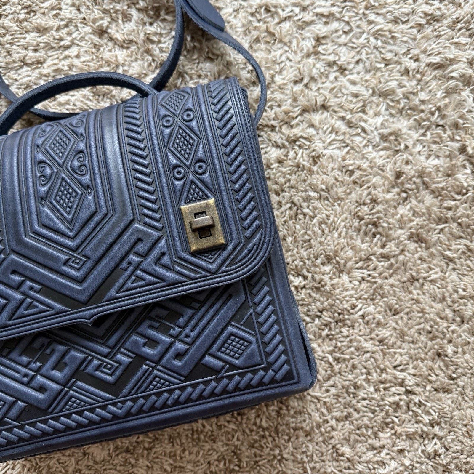 Other $175 Lymar Blue Leather Bag Purse Satchel Briefcase Style Size ONE SIZE - 10 Thumbnail