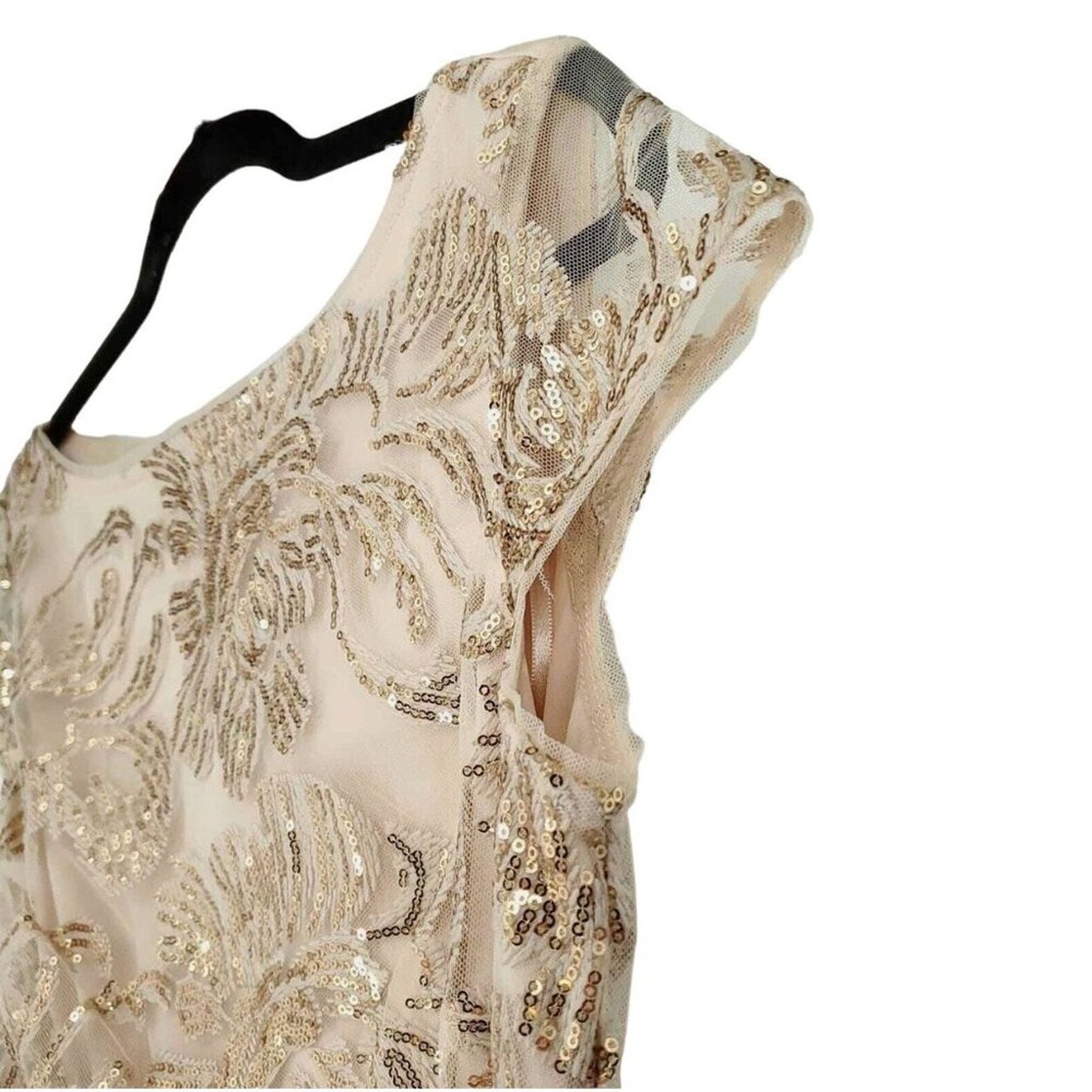 Emiliano Rinaldi Marina Rinaldi Sequin Embroidered Cocktail Sheath Dress 10 Size L / US 10 / IT 46 - 8 Thumbnail