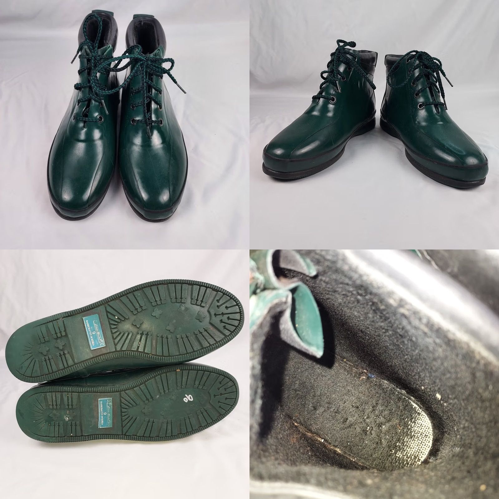 Eddie Bauer Eddie Bauer Mens 9 Green Rubber Rain Boots Lace Up Waterproof Winter M Width Outdoor Boots Size US 9 / EU 42 - 8 Thumbnail