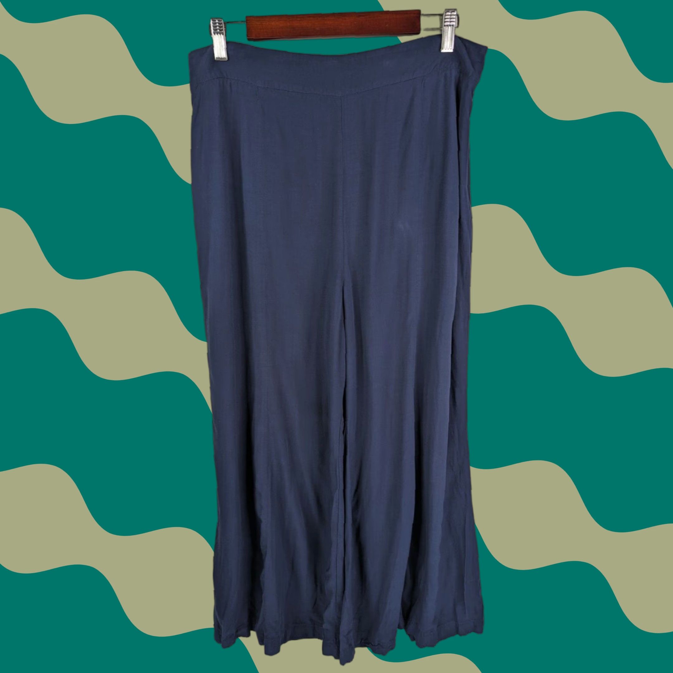 Vintage VINTAGE Maeve Anthropologie Canna Culotte Navy Blue High Rise Wide-Leg Pants Womens 12 Size 34" / US 12 / IT 48 - 1 Thumbnail