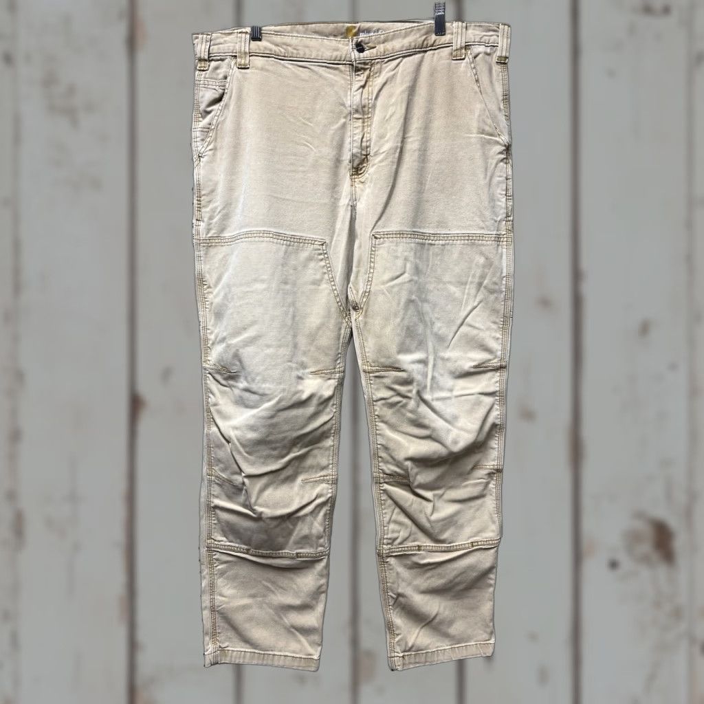 Carhartt VINTAGE Carhartt 102802-918 Relaxed Double Knee Pants Men Tan 40x32 Carpenter Workwear Pockets Cargo 90s USA Mens Size US 40 / EU 56 - 1 Thumbnail