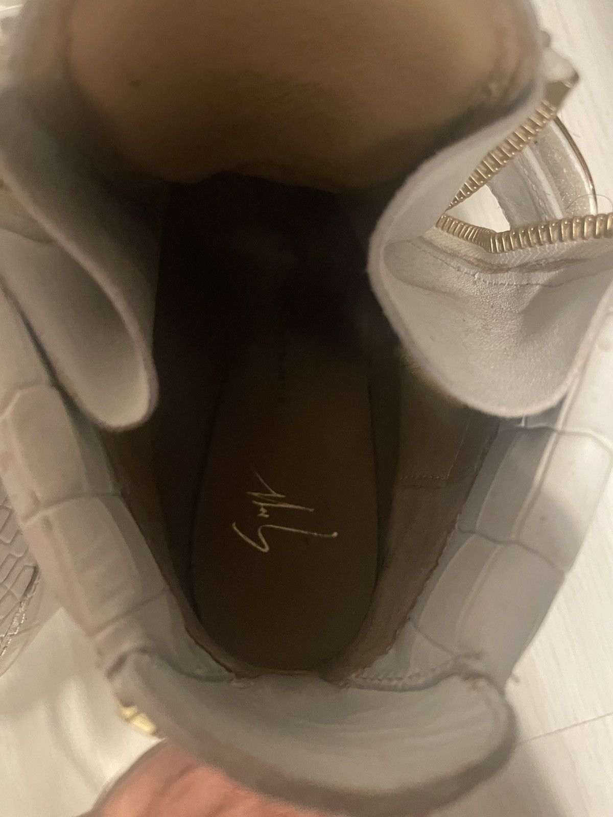 Giuseppe Zanotti Guiseppe zanotti grey croc embossed leather HT wedge sneaker Size US 8 / IT 38 - 6 Thumbnail