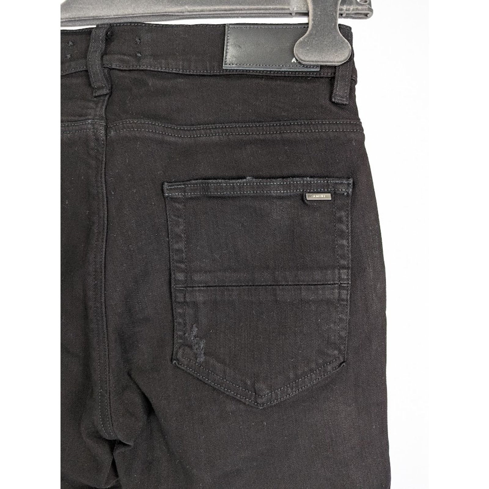 Amiri o1rshd1 Leather Thrasher Jeans in Black Size US 30 / EU 46 - 17 Thumbnail