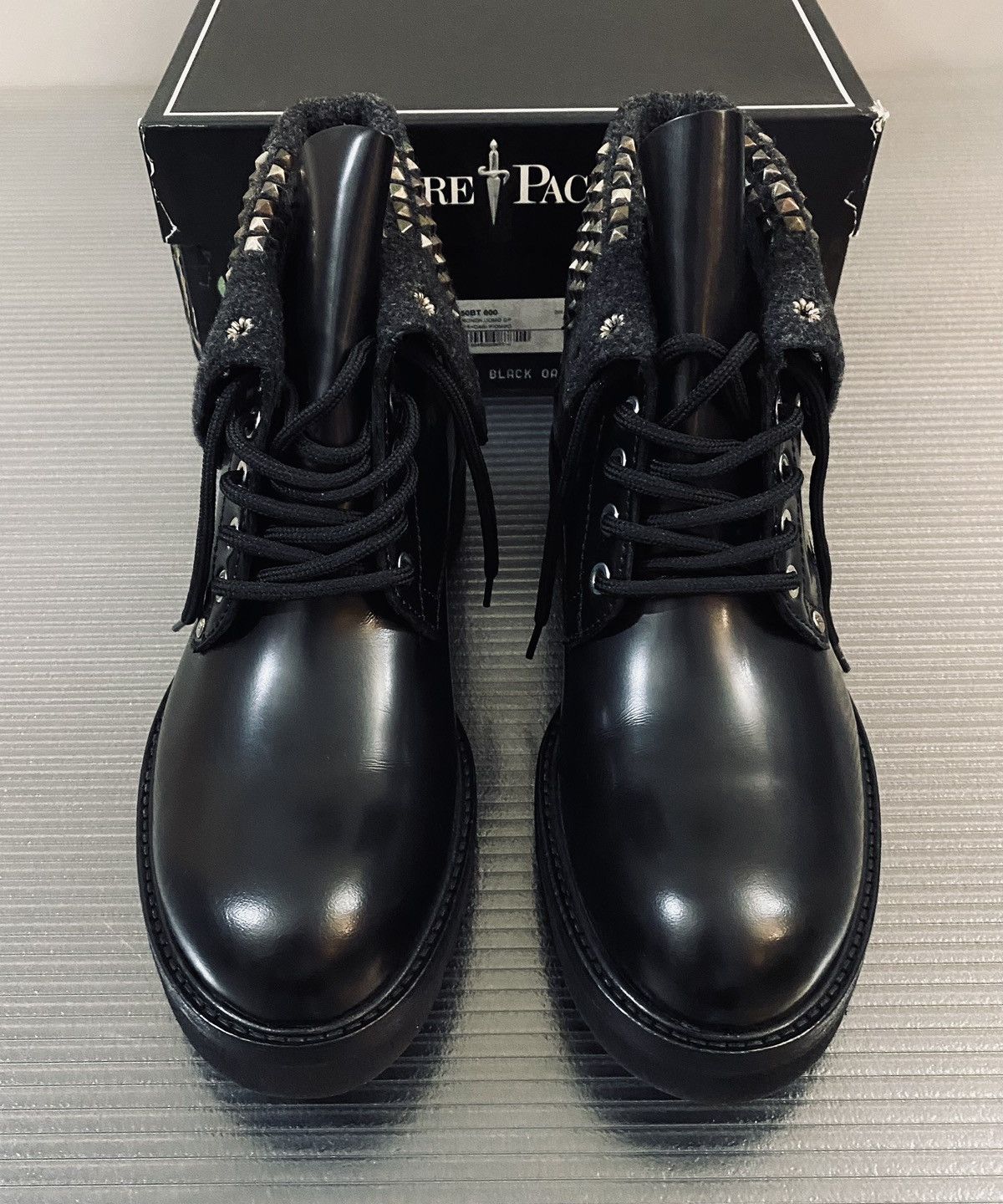 Paciotti Cesare Paciotti 🇮🇹 Nero calf metal studded biker boots 7 NEW Size US 7 / EU 40 - 4 Thumbnail