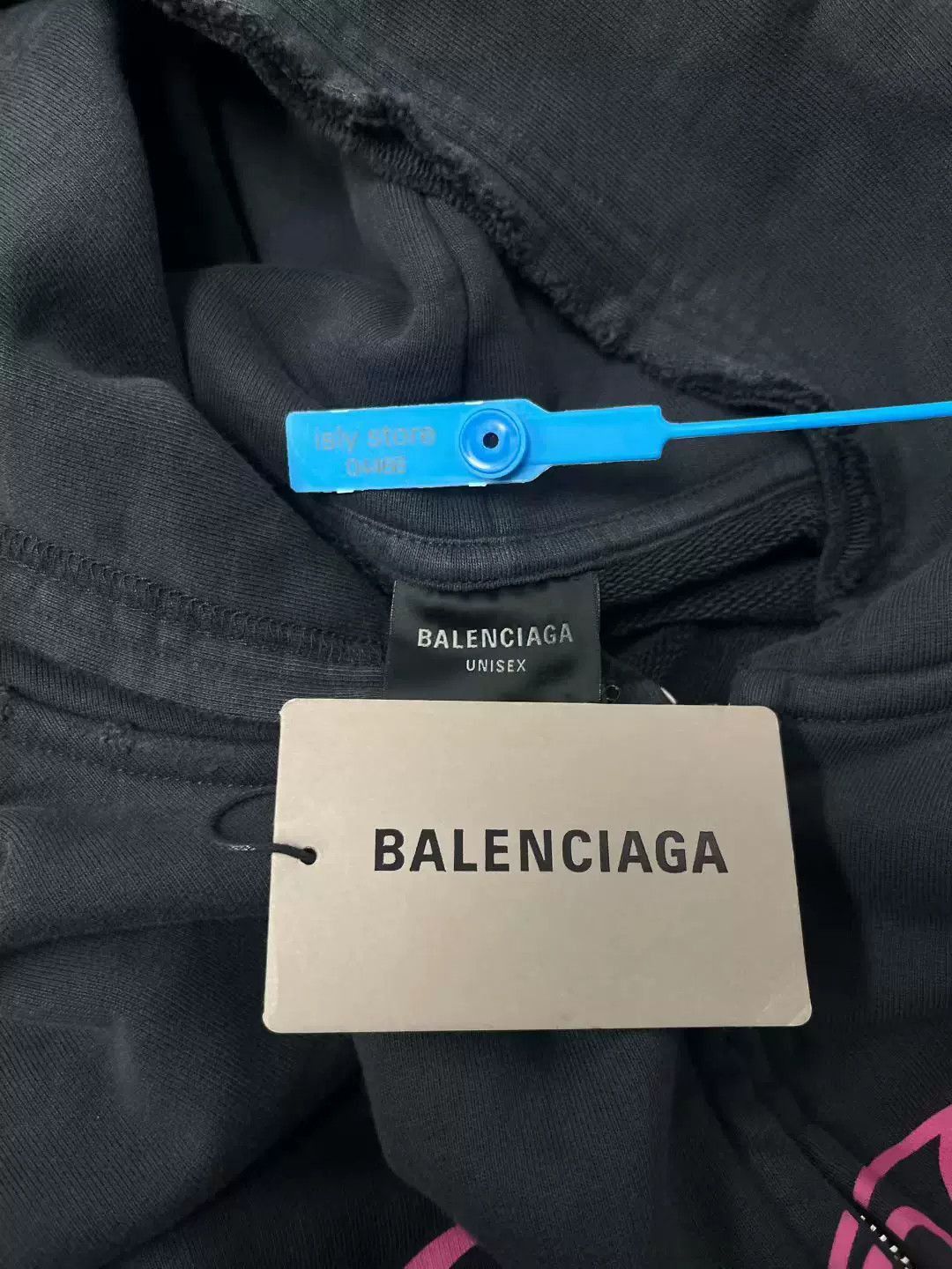 Balenciaga Balenciaga Black Zip Hoodie with Pink Logo. Size US S / EU 44-46 / 1 - 3 Thumbnail