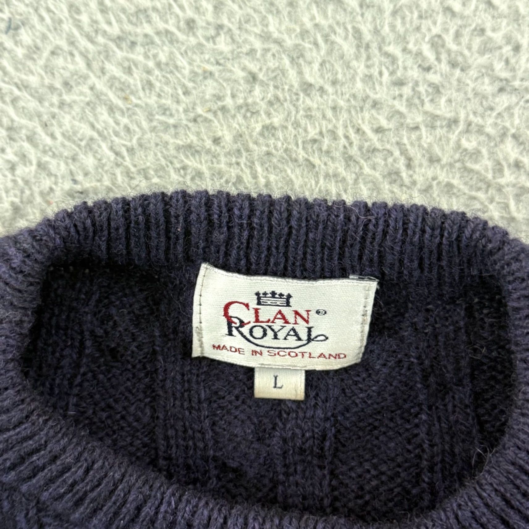 Vintage VINTAGE Clan Royal Sweater Men Large Blue Wool Fisherman 90s Cable Knit Pullover Size US L / EU 52-54 / 3 - 7 Thumbnail