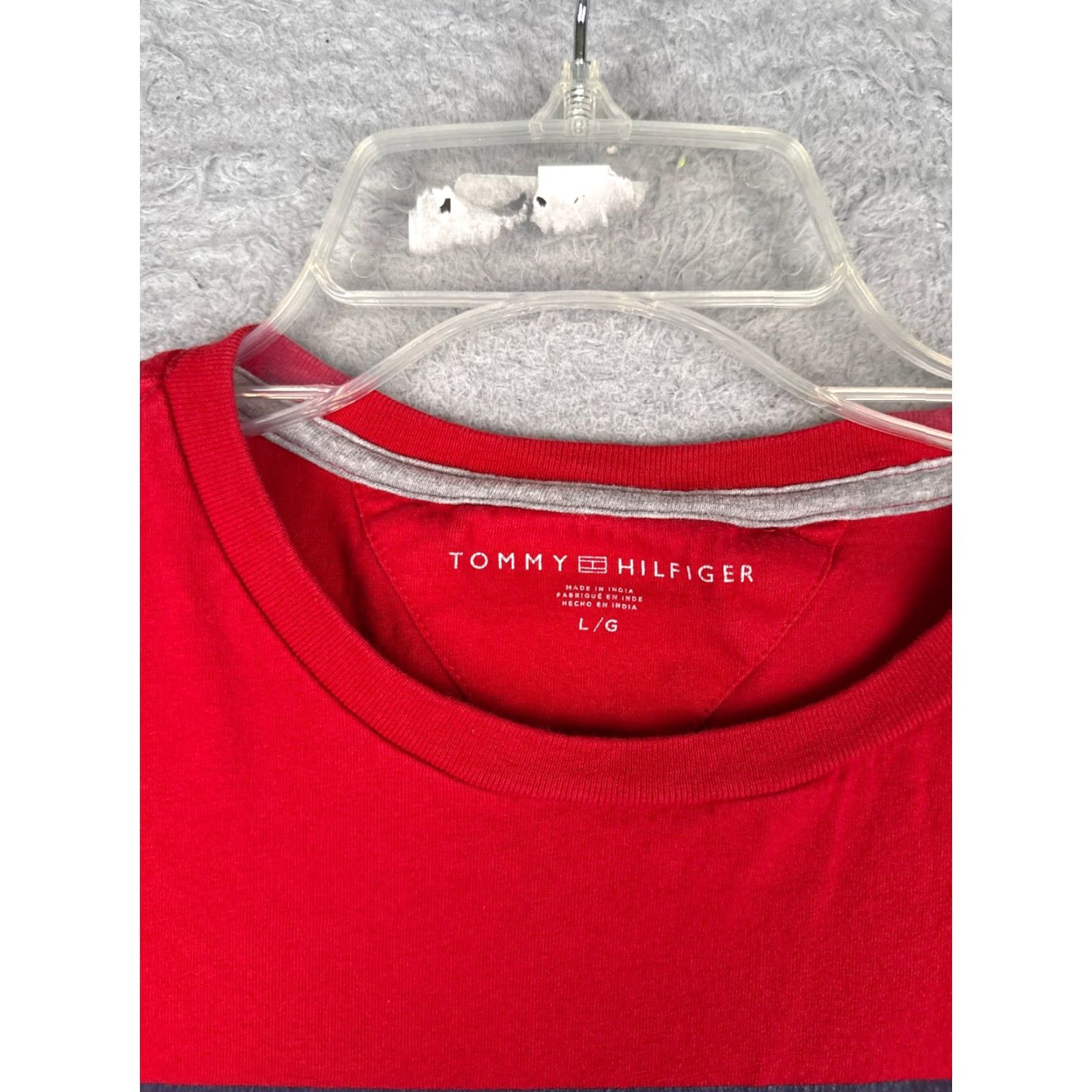 Tommy Hilfiger Tommy Hilfiger Shirt Adult Large Red Crew Neck Short Sleeve 100% Cotton Logo Embroidered Men T-Shirt Size US L / EU 52-54 / 3 - 7 Thumbnail