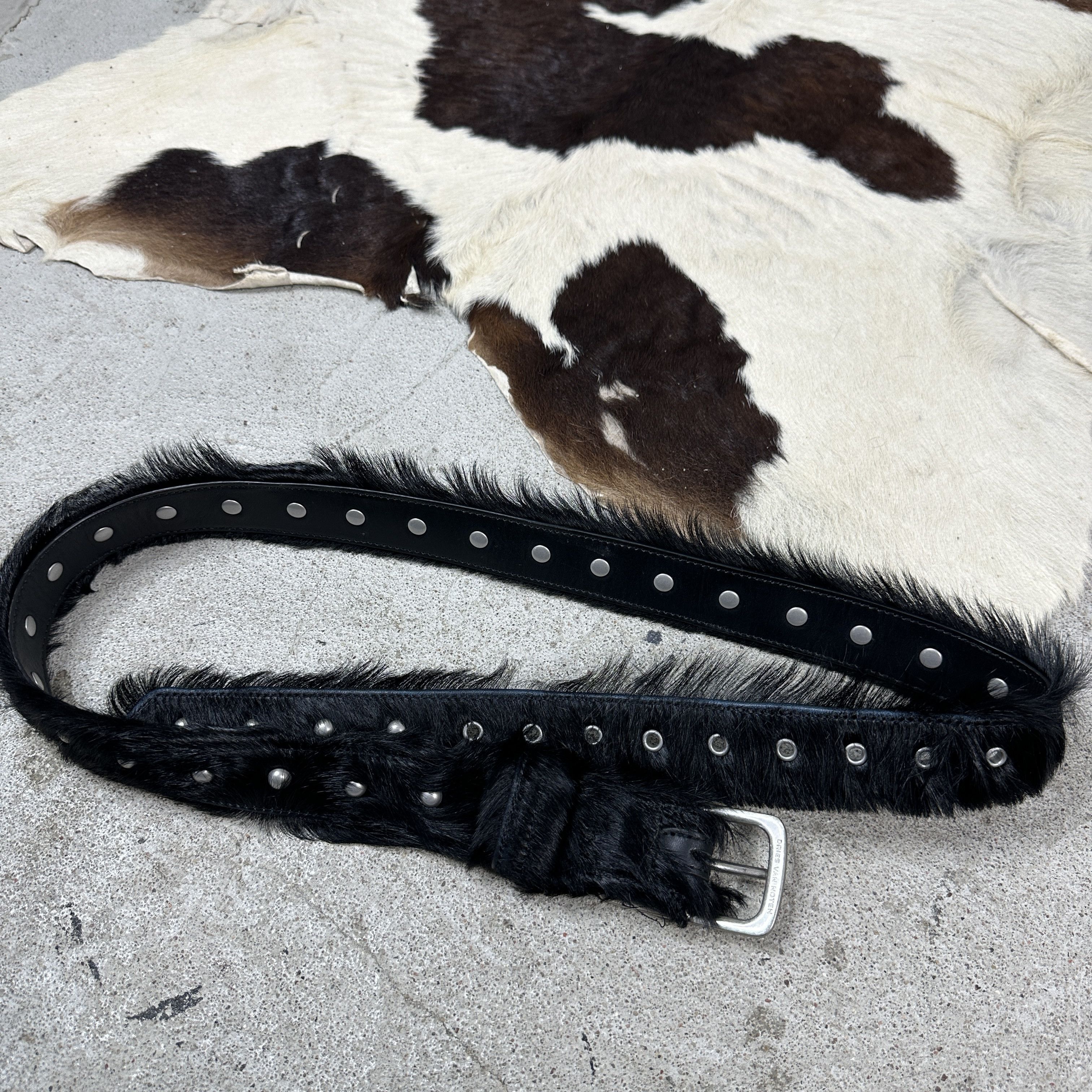 Dries Van Noten × Vintage Vintage Avant Garde Y2K Dries Van Noten Pony Hair Belt Size ONE SIZE - 5 Thumbnail