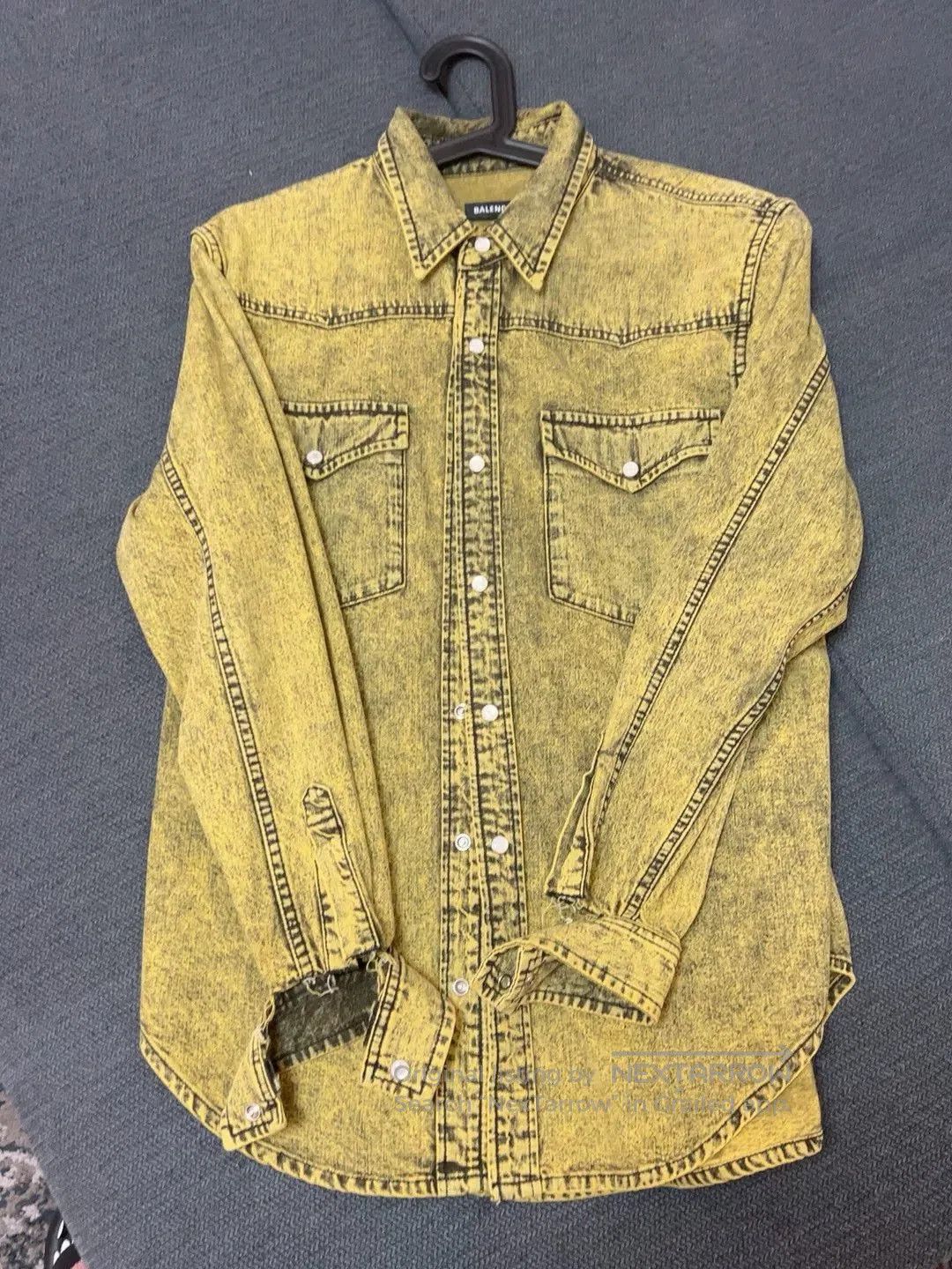 Balenciaga Balenciaga Yellow Distressed Denim Jacket. Size US M / EU 48-50 / 2 - 1 Thumbnail