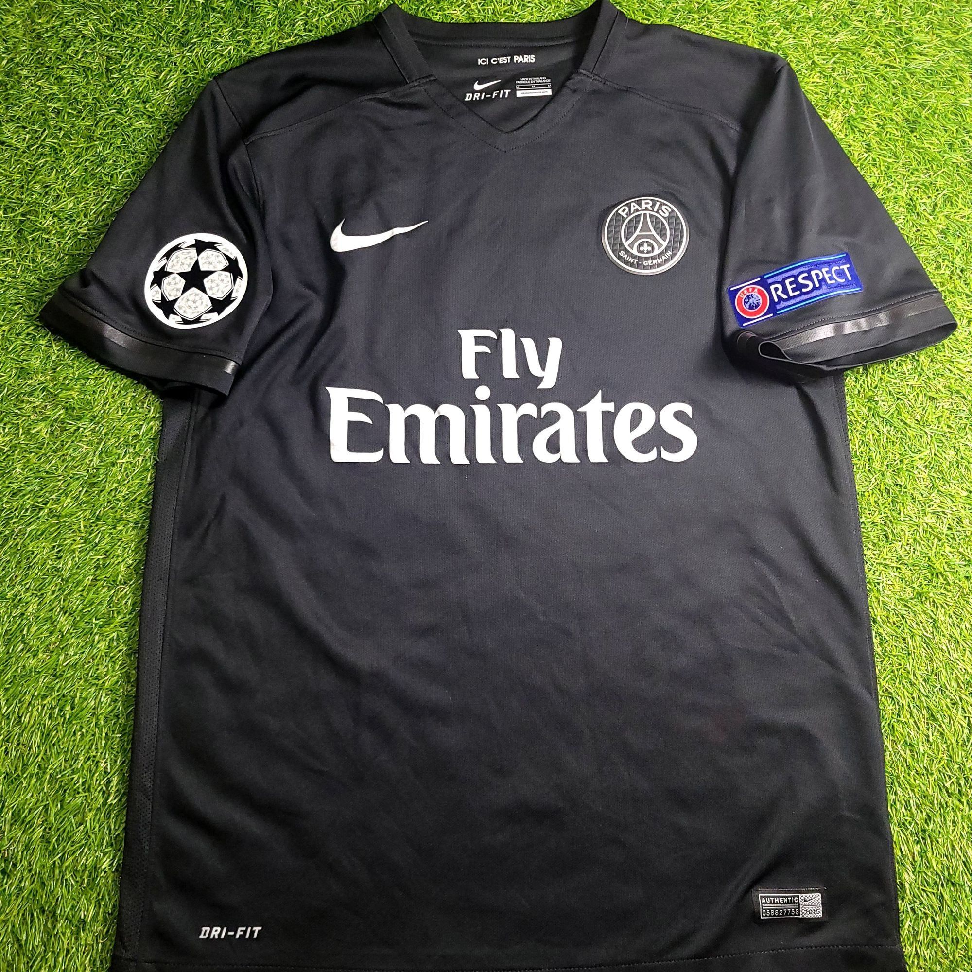 Nike Ibrahimovic PSG 2015 2016 Third UEFA Soccer Jersey M Size US M / EU 48-50 / 2 - 2 Thumbnail