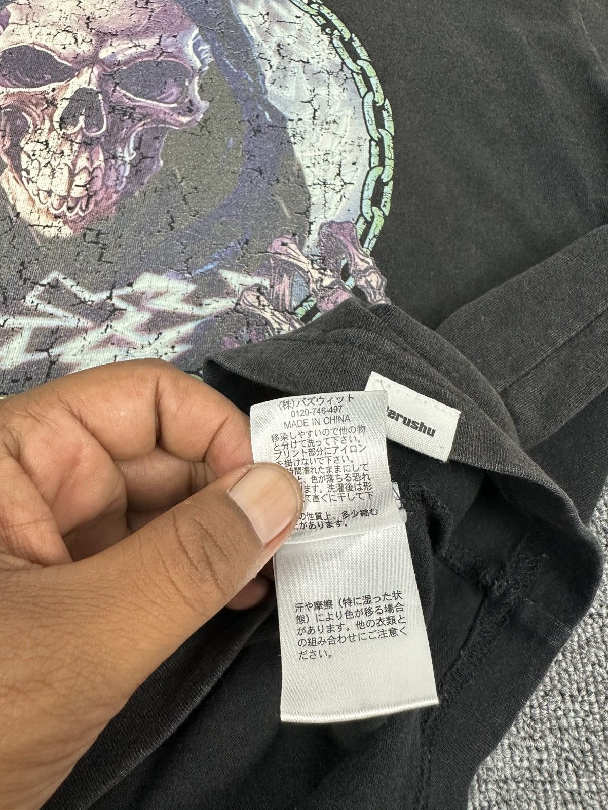 Japanese Brand Rare🔥Perushu Distressed Skull Design Shirt Size US L / EU 52-54 / 3 - 6 Thumbnail
