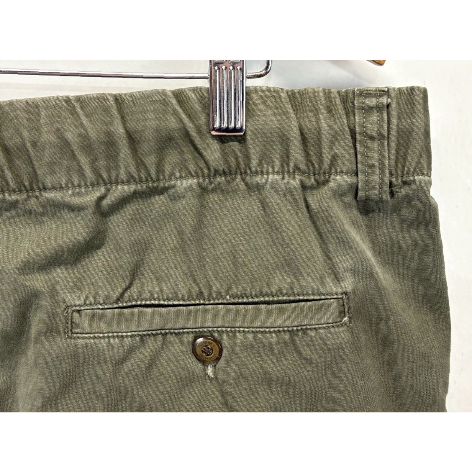 Tommy Bahama TOMMY BAHAMA Cargo Shorts Men’s Large Green Elastic Waist Drawstring Cotton Blend Size US 33 - 4 Thumbnail