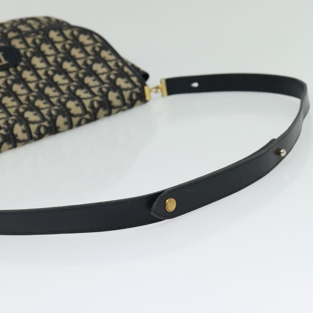 Dior DIOR Trotter Canvas Shoulder Bag Navy Gold Size ONE SIZE - 7 Thumbnail