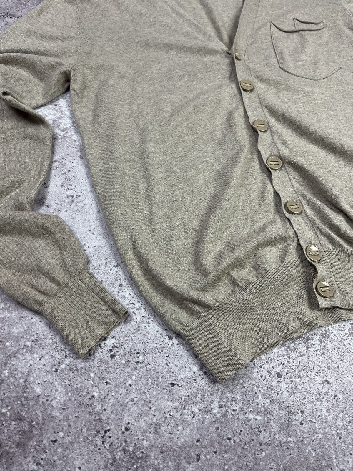 Grifoni Mauro Grifoni Cardigan Size 50 Beige ItalianDesigner Sweater Size US M / EU 48-50 / 2 - 7 Thumbnail