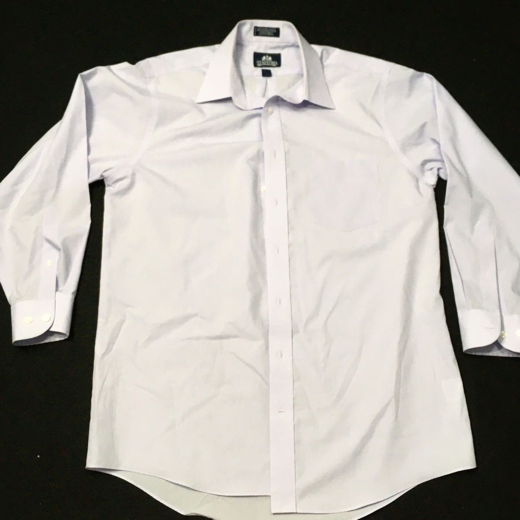 Stafford Stafford Shirt Mens 16 32-33 Wrinkle Free Button Down light colored lavender Size US L / EU 52-54 / 3 - 2 Thumbnail