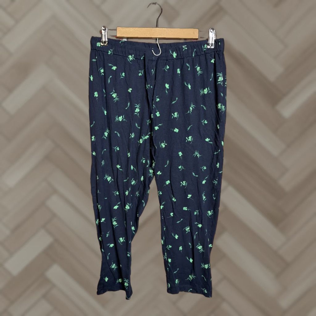 J. Jill J. Jill Sleep Ultrasoft Slim Leg Ankle Pants PS Petite Blue Green Floral Lounge Pants Women Slim Leg Sleep Pants"} Size 28" / US 6 / IT 42 - 1 Thumbnail