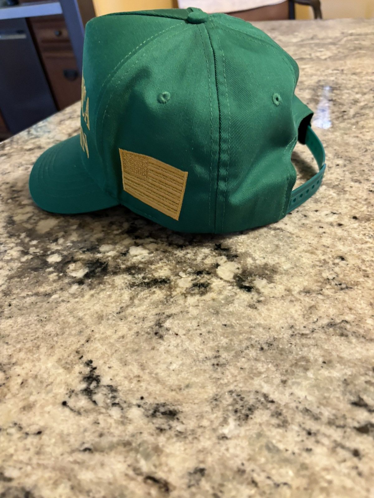 Donald Trump QFFICAL MQNEY GREEN & GQLD LETTER$ TRUMP MAGA HAT Size 44 - 2 Thumbnail